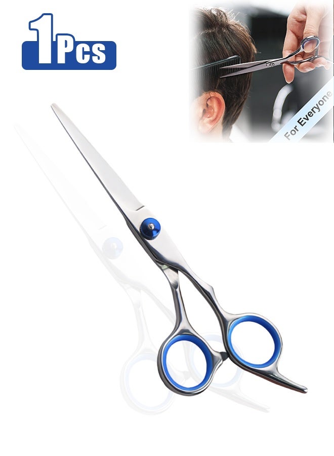 Regular Hair Cutting Shears Professional Barber Scissors Home Blue Detachable Finger Ring for Men Women Kid - Image 1